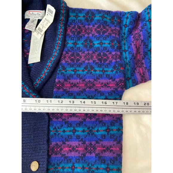 Talbots Susan Bristol Vintage Multicolor Shetland Wool Cardigan Sweater S - Picture 9 of 14
